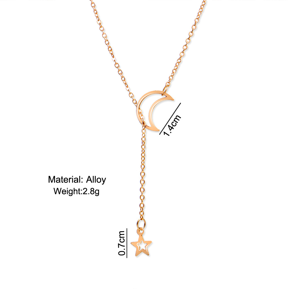 Moon Star Pendant jewelry Choker Necklace Alloy Zinc Chain Necklace For Women Party Jewelry Archery