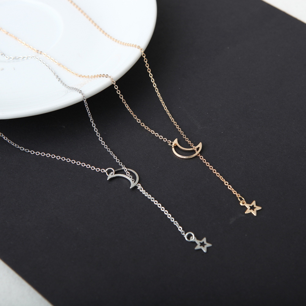 Moon Star Pendant jewelry Choker Necklace Alloy Zinc Chain Necklace For Women Party Jewelry Archery