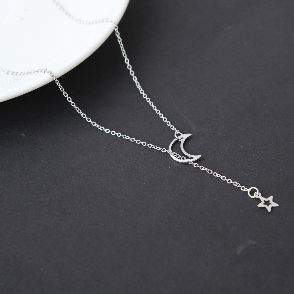 Moon Star Pendant jewelry Choker Necklace Alloy Zinc Chain Necklace For Women Party Jewelry Archery