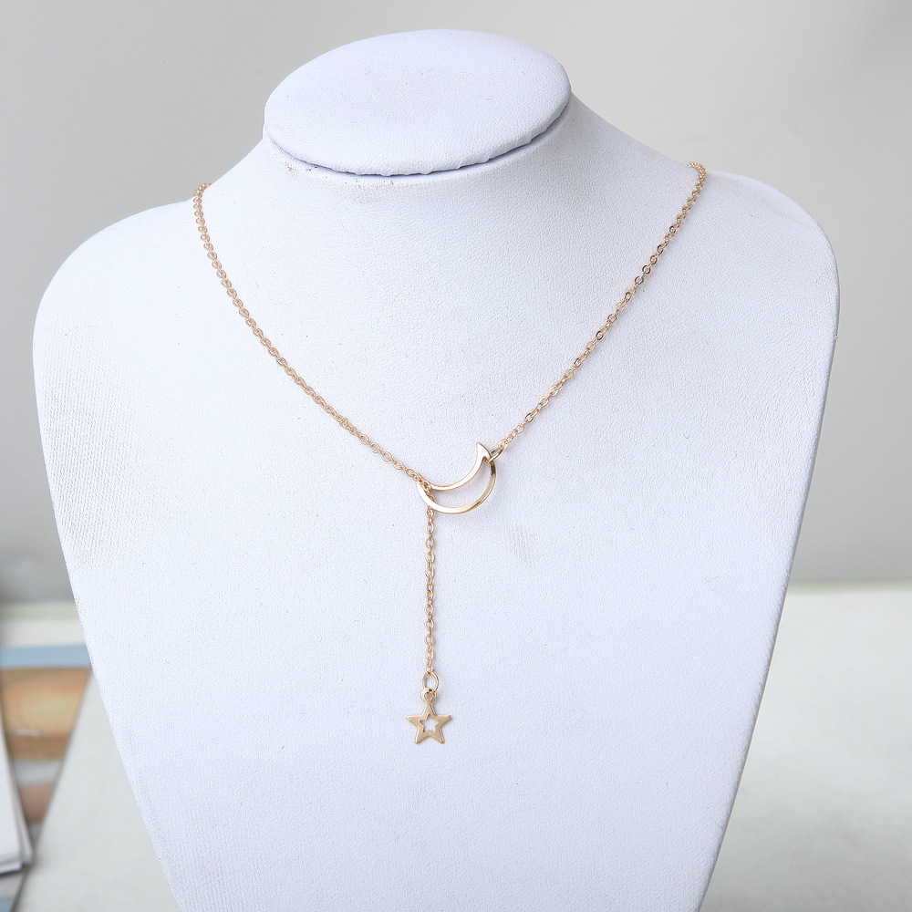 Moon Star Pendant jewelry Choker Necklace Alloy Zinc Chain Necklace For Women Party Jewelry Archery