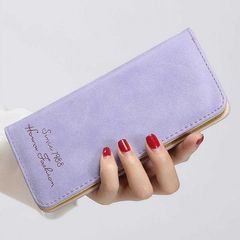 Hot Fashion Solid Women Purse Female PU Leather Long Wallet Coin Pocket Card Holder Bag Ladie as picture normal