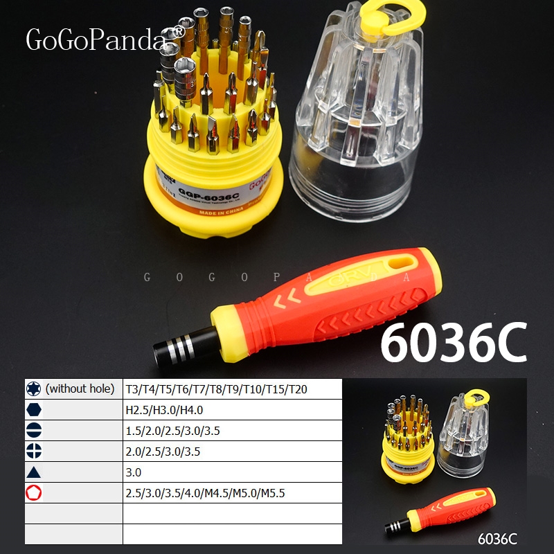 31 in 1 set Micro Pocket Precision Screwdriver  Magnetic Screwdriver cell phone tool repair box kits