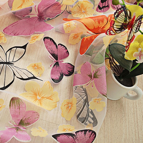Butterfly Window Panels Drapes Curtains Sheer Voile Tulle Home Rooms