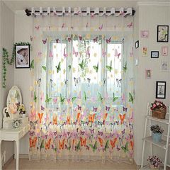 Butterfly Window Panels Drapes Curtains Sheer Voile Tulle Home Rooms as picture 200*100cm