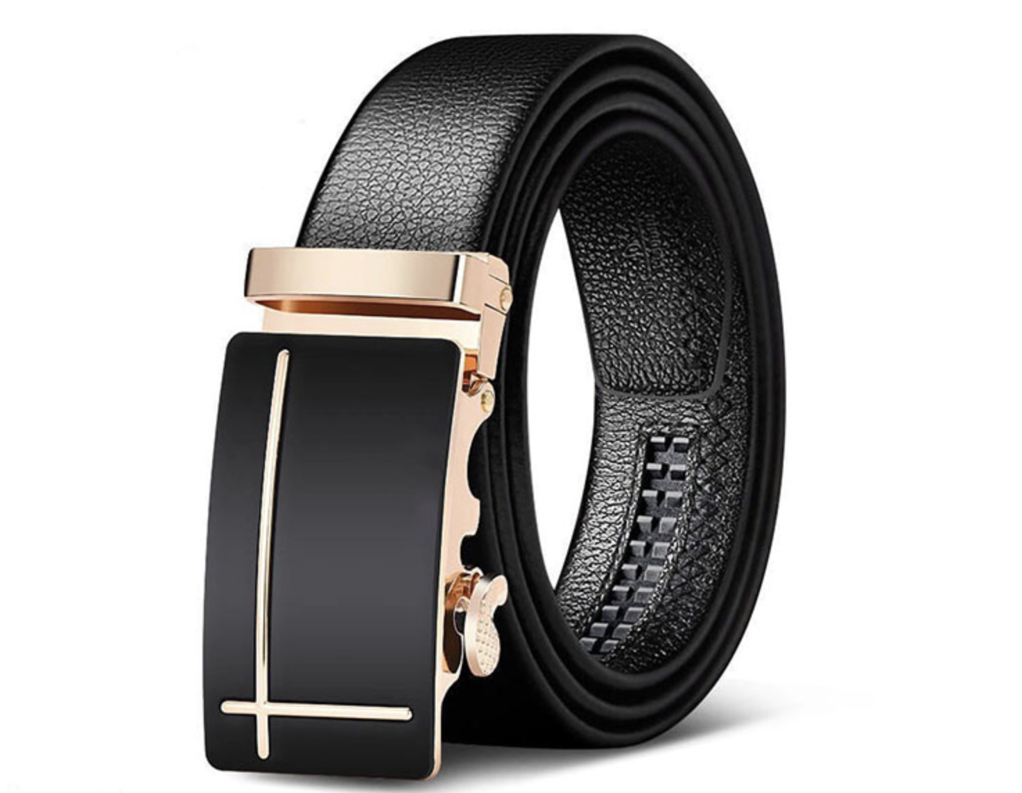 Men's Ratchet Belt with Automatic Sliding Buckle Men Belts Automatic Buckle Belt Leather High Quality Belts For Men Leather Strap Casual Buises for Jean