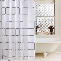 Waterproof PEVA Shower Curtain Liner Transparent Mildew Curtains Bath Decor with Curtain Hook as picture 1.8M(L) x 1.8M(H)