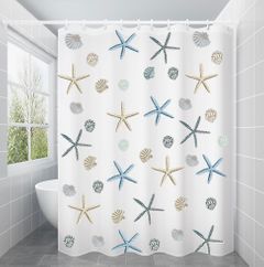 Waterproof Shower Curtain - Soft Texture, Easy to Clean, Eco-Friendly Material - Ideal for Bathroom, Shower Stall - with Hook Hole Design As Picture 1.8M(L) x 1.8M(H)