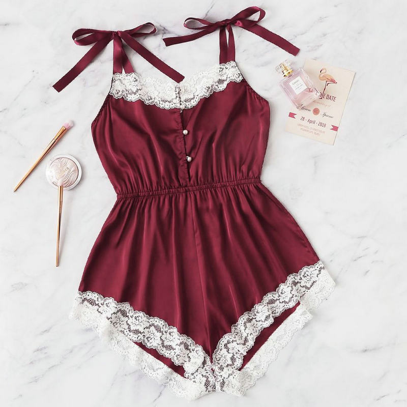 sexy sleepwear Adult lingerie lace romper home sleepwear