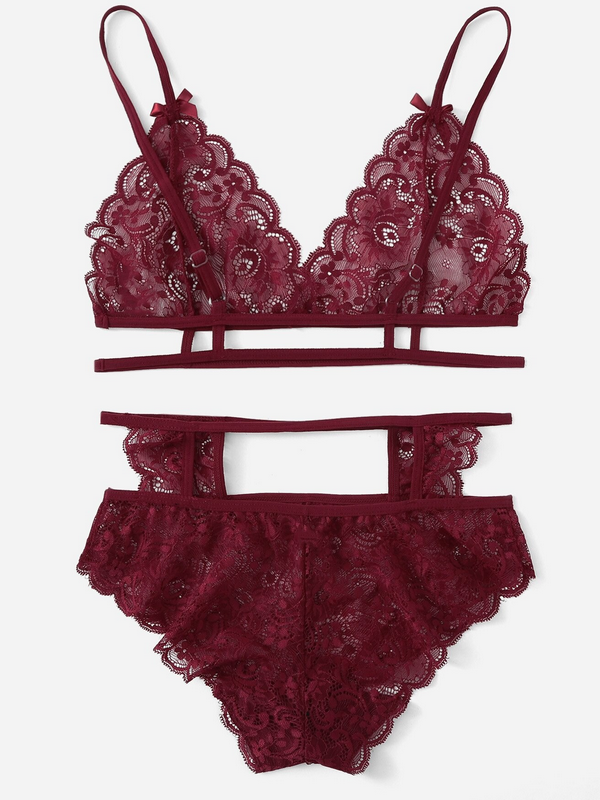 Sexy lace lingerie set lace hollow out front open back fancy ladies sexy lace lingerie sets