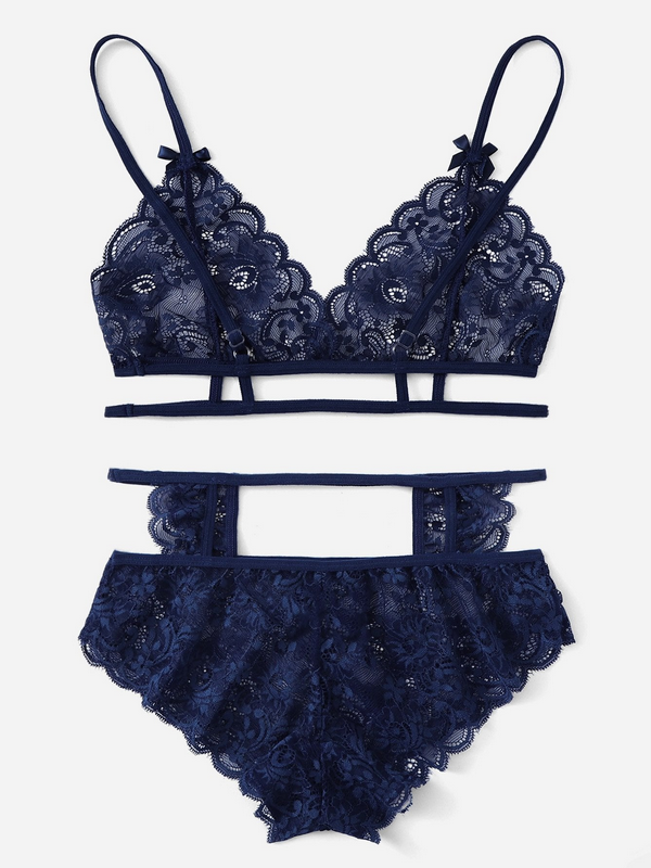 Sexy lace lingerie set lace hollow out front open back fancy ladies sexy lace lingerie sets