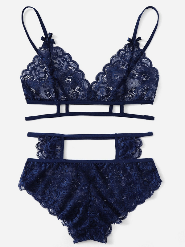 Sexy lace lingerie set lace hollow out front open back fancy ladies sexy lace lingerie sets