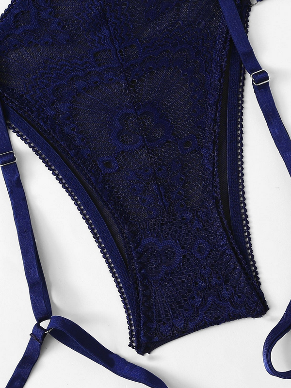 2019 Hot Style Split Transparent Sexy Lingerie With Lace and garters Two-piece Suit