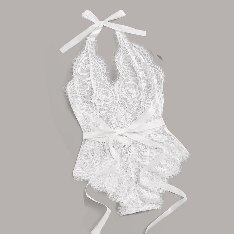 Girl One Piece Teddies Female Sexy Lace V Neck Slimming Ladies Sleeveless Lingerie Outfit