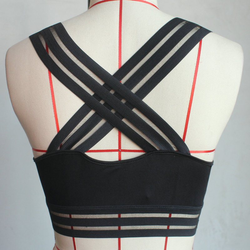 Pretty lady cross back high elastic breathable yoga bra high impact quick dry sports bra
