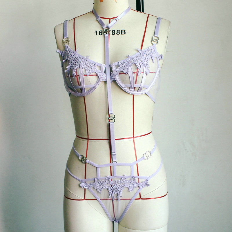 2020hot style sexy embroidery bralette women gathered lingerie bra sets