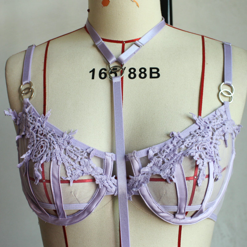 2020hot style sexy embroidery bralette women gathered lingerie bra sets