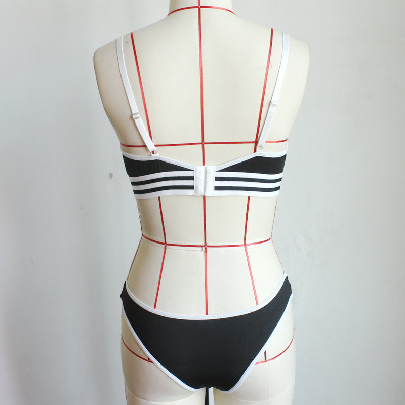 Factory direct sales black and white sports pure women&apos;s underwear sports suit