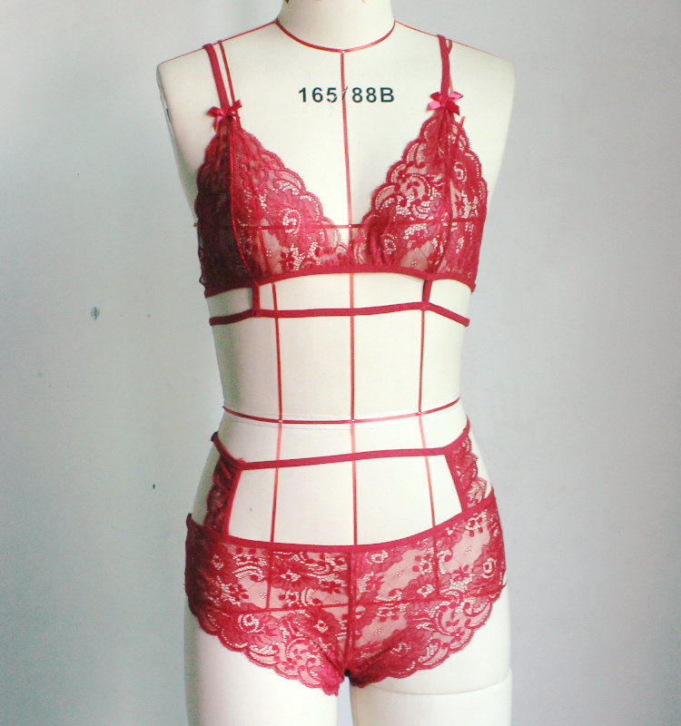 Sexy lace lingerie set lace hollow out front open back fancy ladies sexy lace lingerie sets