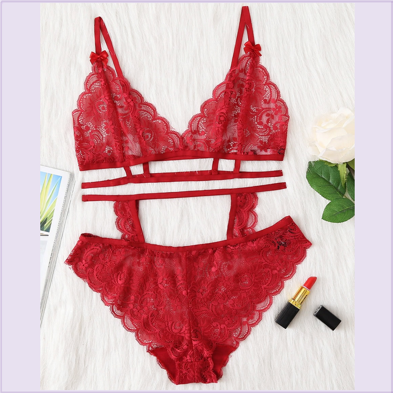 Sexy lace lingerie set lace hollow out front open back fancy ladies sexy lace lingerie sets