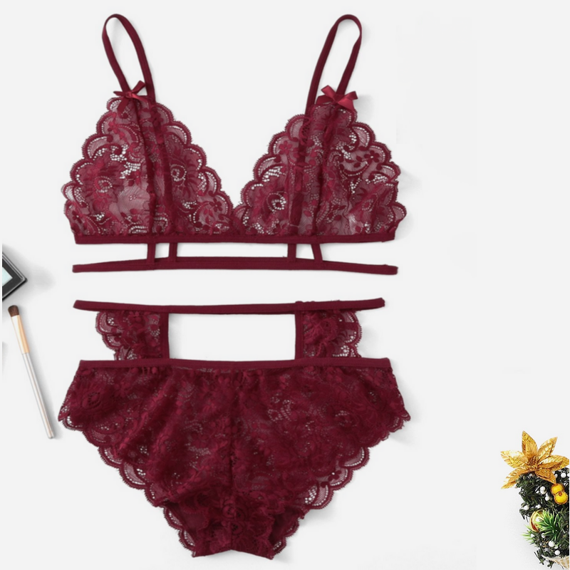 Sexy lace lingerie set lace hollow out front open back fancy ladies sexy lace lingerie sets