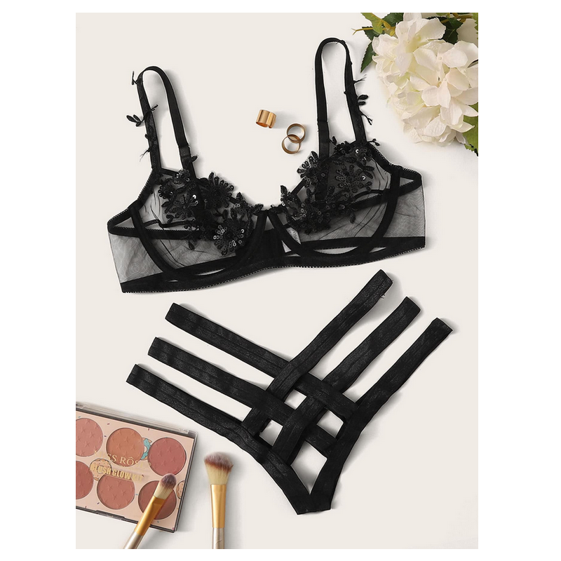 Sexy lingerie female sexy underwear hot style hollow-out  bra set women sexy underwear two-piece