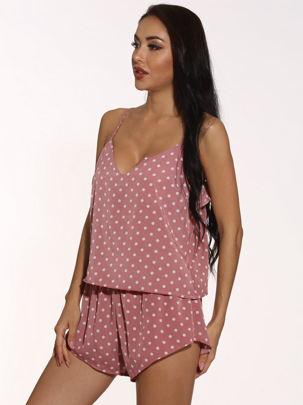 Women&apos;s floral special price fashion women&apos;s Chiffon suspender short Pajama suit