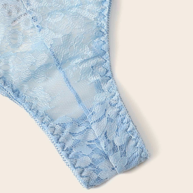 Three piece suit of hot goblin special fancy underwear Floral Lace Underwire Garter Lingerie Set
