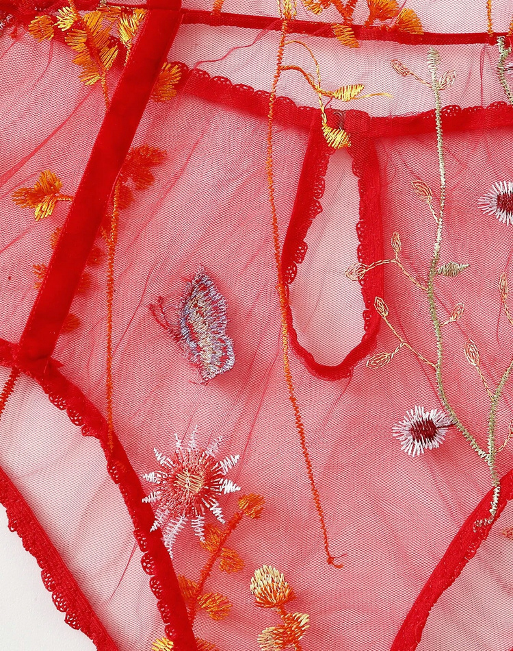 Wholesale new women&apos;s suspenders sexy mesh transparent embroidery bodysuits