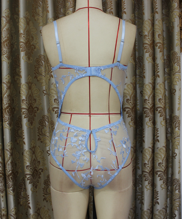 European and American Style Sexy suspender mesh Butterfly Embroidery Bodysuits