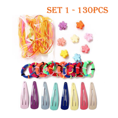 Hair Clips for Girls, 130pcs/780pcs Lovely Snap Hair Clips Barrettes for Kids Teens Women, Cute Candy Color Cartoon Design Hair Pins Without Box as picture 130pcs