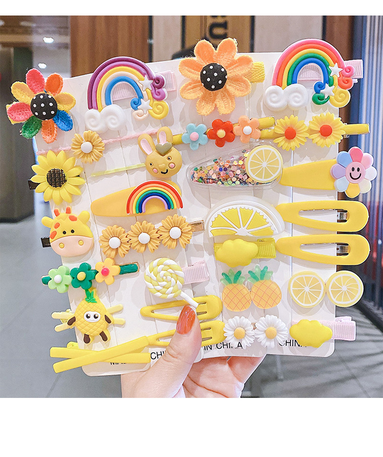 Sweet Hair Clips for Girls, Cute Candy Color Cartoon Design Hair Pins Assorted Colors Hair Clips Hair Barrettes Kawaii Hair Accessories(Pink Yellow Purple Green Blue)