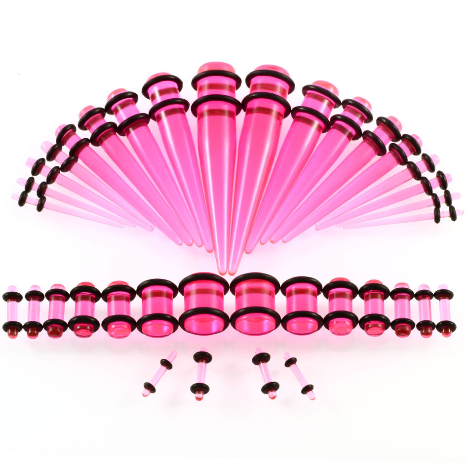 36 Pieces Ear Stretching Kit 14G-00G Acrylic Tapers and Plugs + Silicone Tunnels - Ear Gauges Expander Set Body Piercing Jewelry