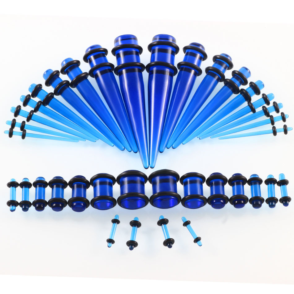 36 Pieces Ear Stretching Kit 14G-00G Acrylic Tapers and Plugs + Silicone Tunnels - Ear Gauges Expander Set Body Piercing Jewelry