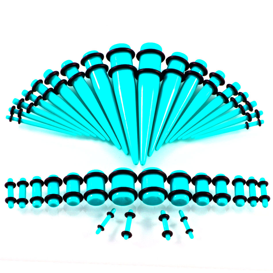 36 Pieces Ear Stretching Kit 14G-00G Acrylic Tapers and Plugs + Silicone Tunnels - Ear Gauges Expander Set Body Piercing Jewelry