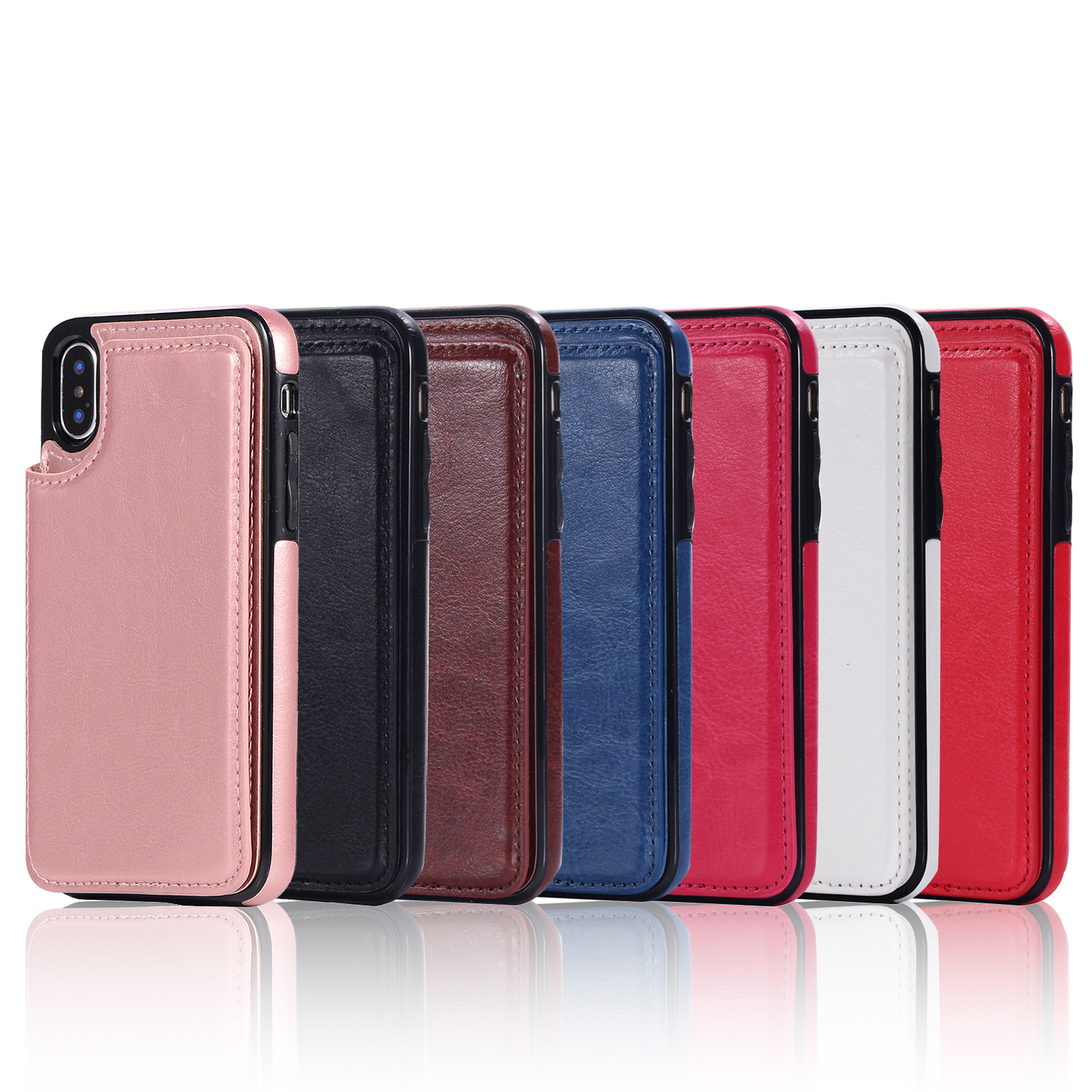 iPhone Wallet Case with Card Holder, PU Leather Kickstand Card Slots Case,Double Magnetic Clasp and Durable Shockproof Cover for iPhone 11, iPhone13pro