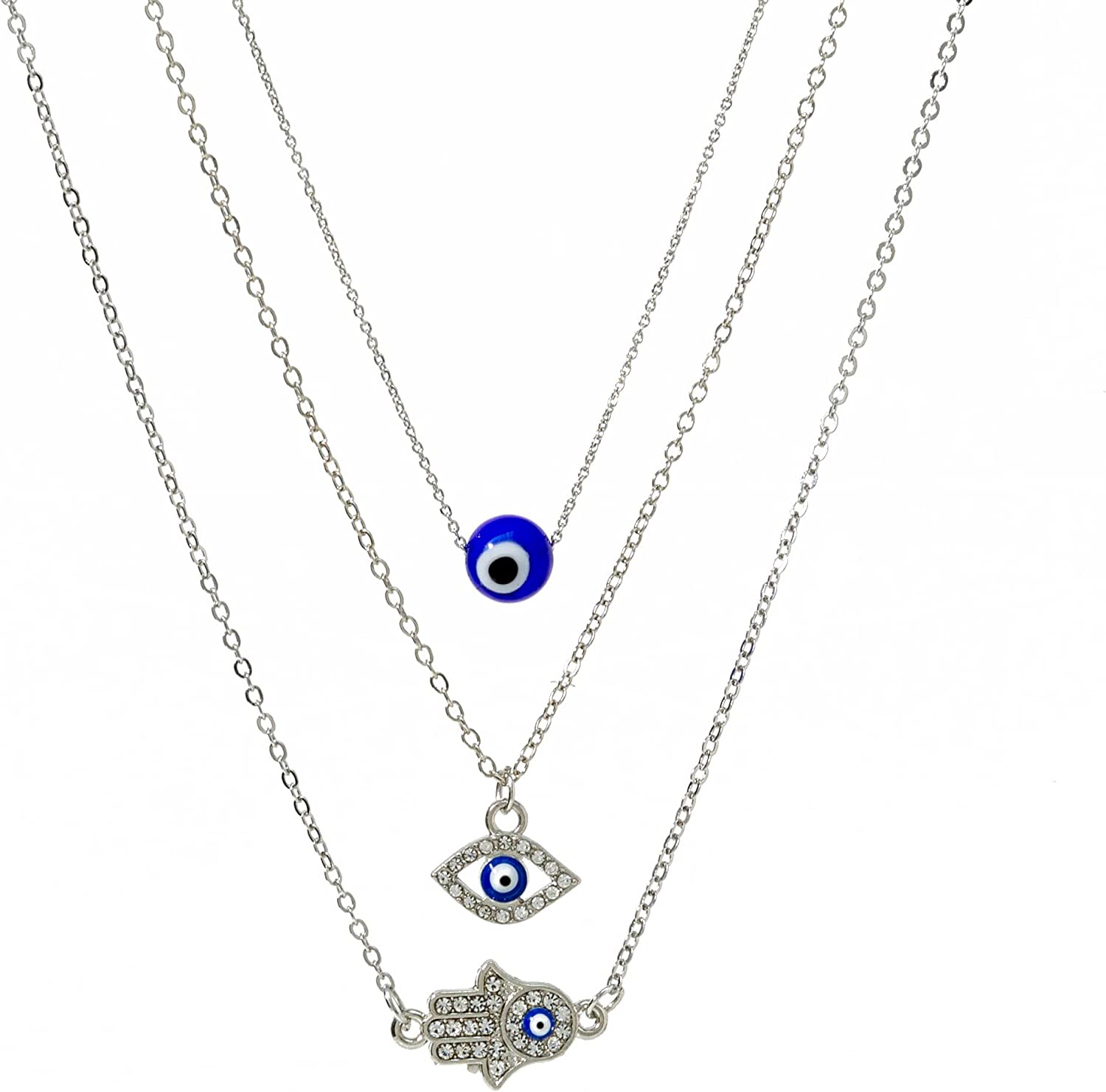 Evil Eye Necklace 3pcs Evil Eye pendant Necklace Set for Women Girls