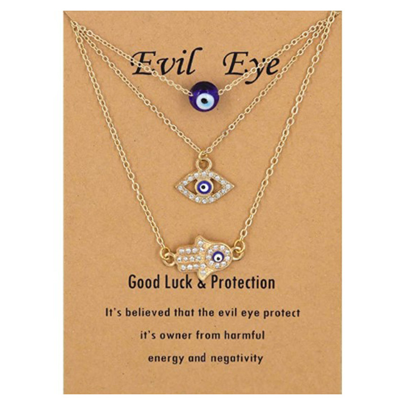 Evil Eye Necklace 3pcs Evil Eye pendant Necklace Set for Women Girls
