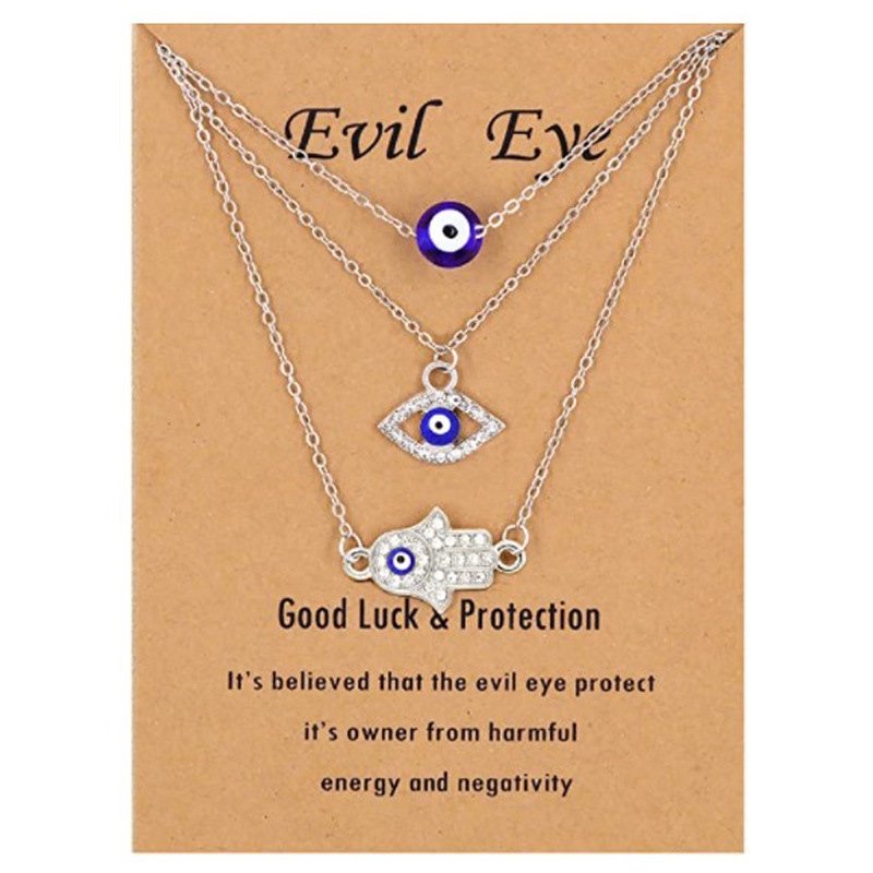 Evil Eye Necklace 3pcs Evil Eye pendant Necklace Set for Women Girls