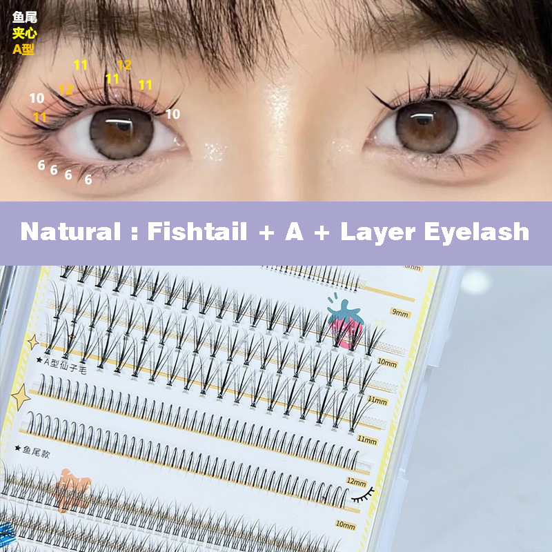 DIY False Eyelash Extension, 3D Effect Individual Melt Flare Lash Cluster Natural Lashes Set, Home Eyelash Extension, Lashes Pack
