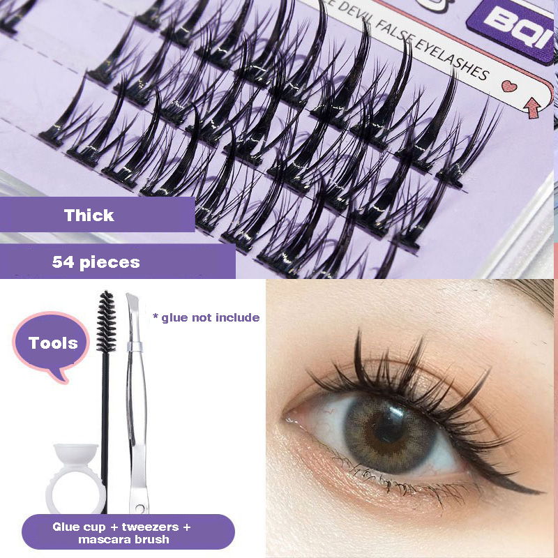 DIY False Eyelash Extension, 3D Effect Individual Melt Flare Lash Cluster Natural Lashes Set, Home Eyelash Extension, Lashes Pack