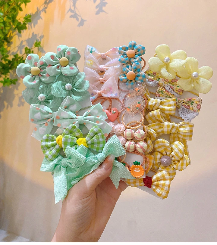 5 Pairs/10 Pieces Bowknot Flower Elastic Stylish Hair Ties, Pigtail Ponytail Holders Bands Ropes for Women, Girls Head Wear Styling Tool, Hair Accessories Set