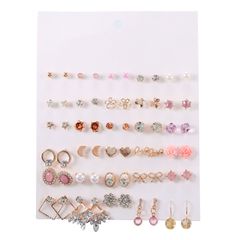 30 Pairs Colorful Cute Stud Hypoallergenic Earrings Earrings for Girls and Women 60 Pieces Mix Color Girls Stud Earrings Sets  Tassel Rainbow Heart Flower Teens ZJ2806 as picture