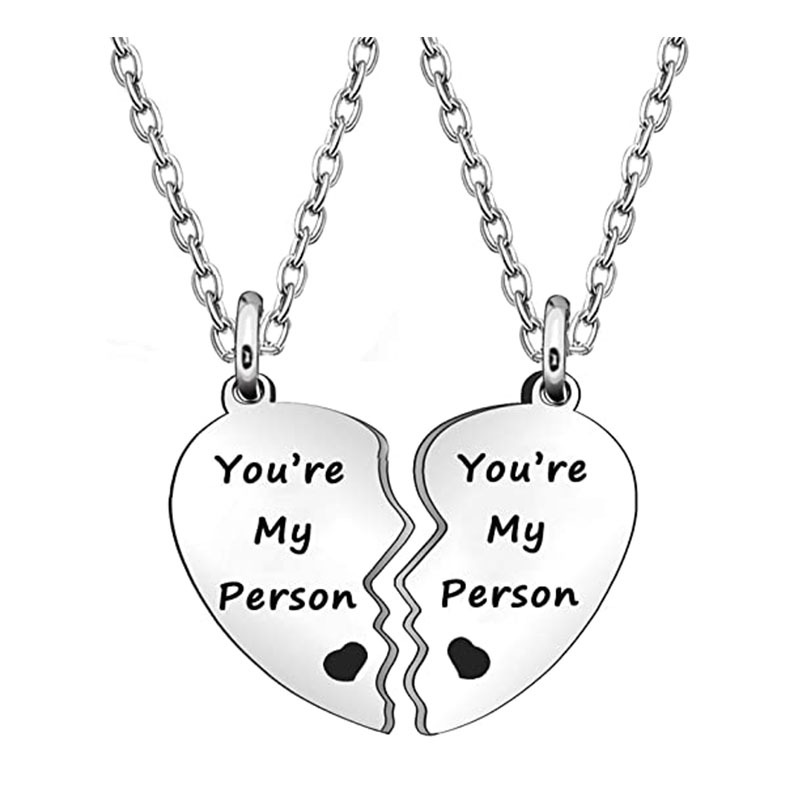 Broken Heart Shape Friendship Necklaces Women Girl Jewelry Gift BFF Necklace for 2-Split Heart Necklace Gifts for Her