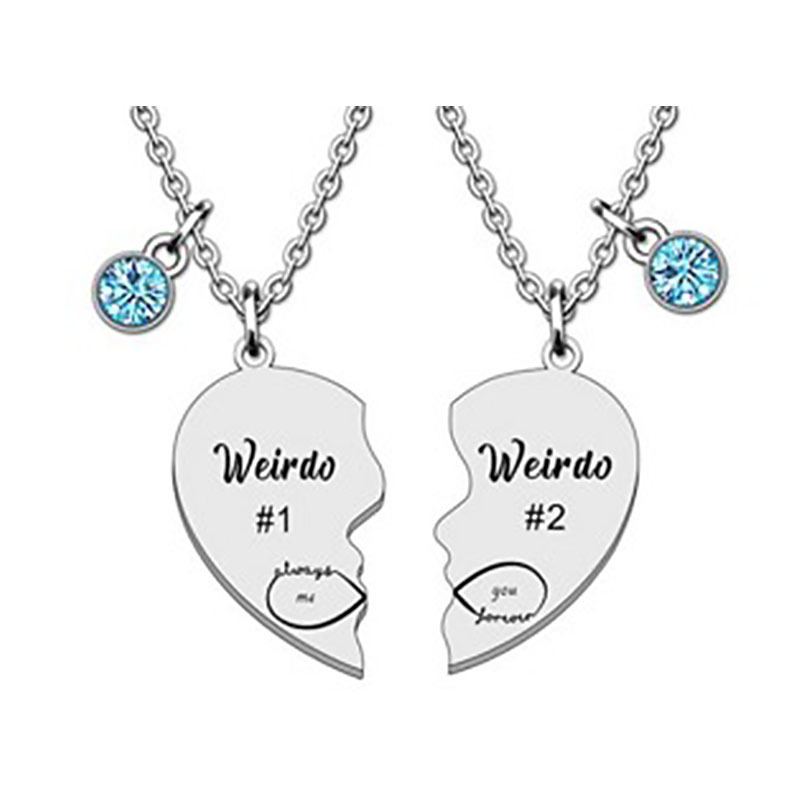 Broken Heart Shape Friendship Necklaces Women Girl Jewelry Gift BFF Necklace for 2-Split Heart Necklace Gifts for Her