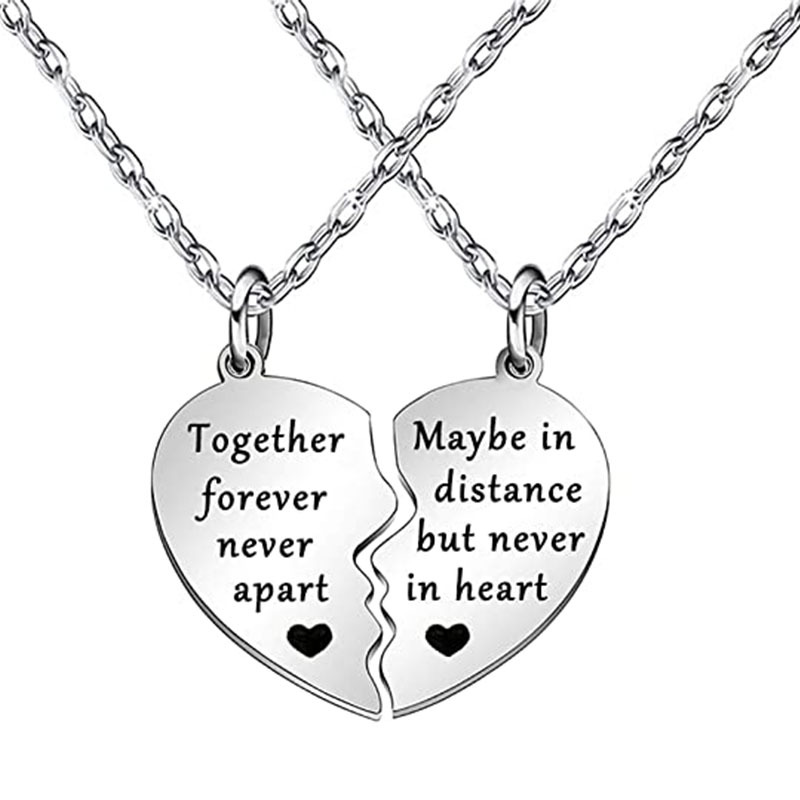 Broken Heart Shape Friendship Necklaces Women Girl Jewelry Gift BFF Necklace for 2-Split Heart Necklace Gifts for Her