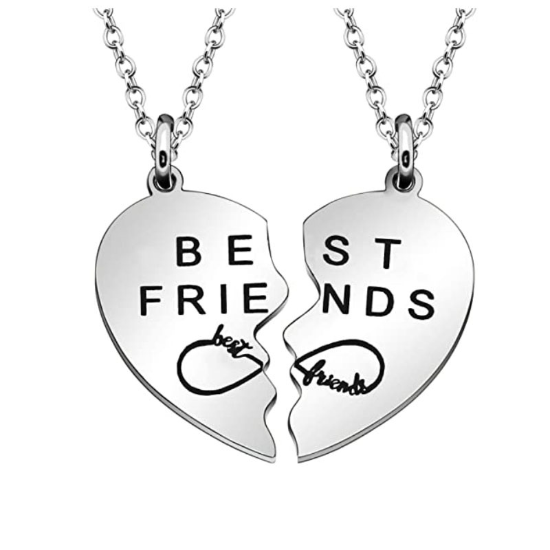 Broken Heart Shape Friendship Necklaces Women Girl Jewelry Gift BFF Necklace for 2-Split Heart Necklace Gifts for Her