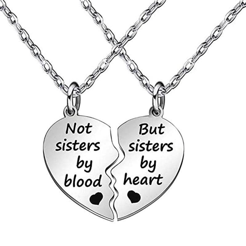 Broken Heart Shape Friendship Necklaces Women Girl Jewelry Gift BFF Necklace for 2-Split Heart Necklace Gifts for Her