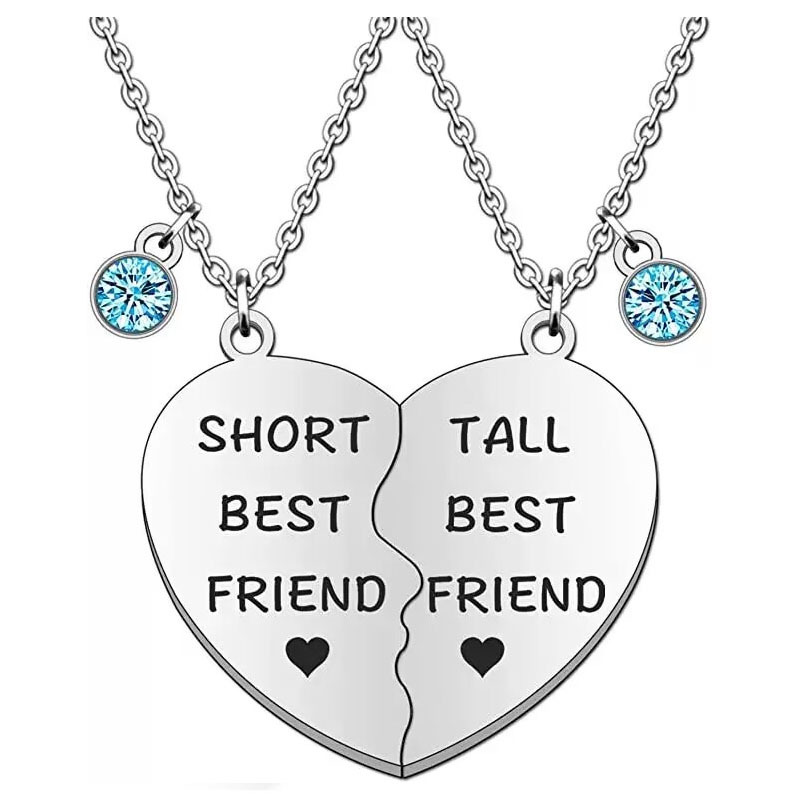 Broken Heart Shape Friendship Necklaces Women Girl Jewelry Gift BFF Necklace for 2-Split Heart Necklace Gifts for Her