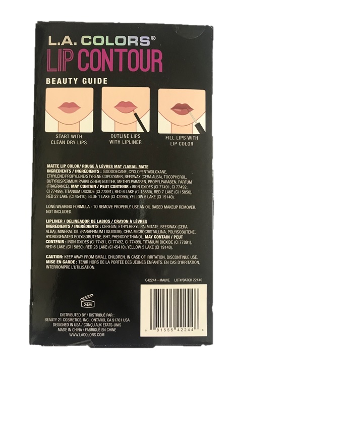 L.A Colors 2 pc Matte Liquid Lip Color &amp; Lipliner Kit