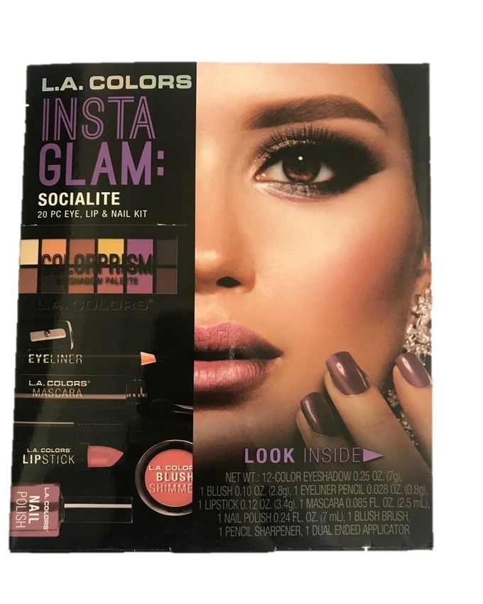 L.A Colors 20 Pc. Insta Glam: Eye, Lip &amp; Nail Kit - Socialite
